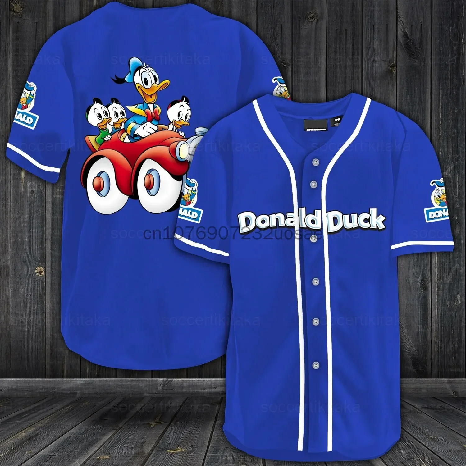 Disney Donald Duck Baseball Jersey Men\'s Women\'s Short Sleeve Jersey Disney Baseball Jersey Casual Sports Baseball Jersey