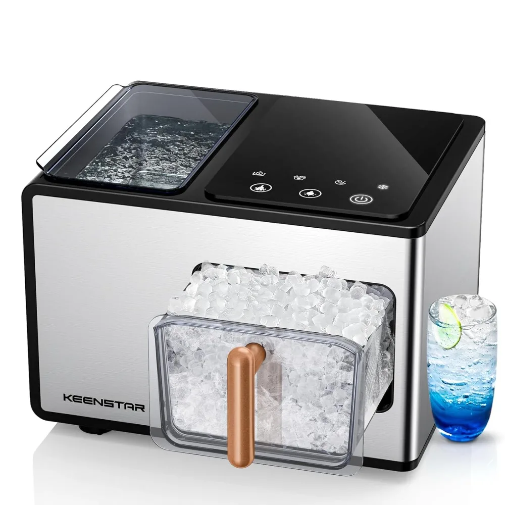 

Ice Maker Countertop, 40lbs/24H, Pebble Ice Maker with Soft Chewable Ice, Self Cleaning Sonic Ice Machine, Stainless Steel