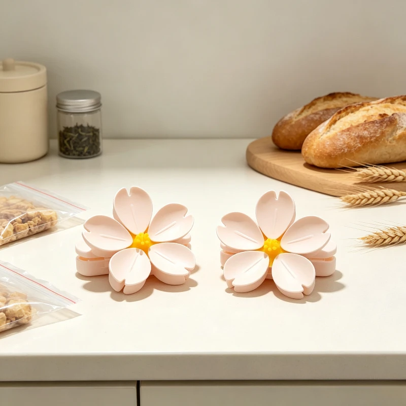 Magnetic Clip Creative Kitchen Gadget Multifunctional Snack Sealer Food Storage Unique Petal Clip Cute Home Fridge Magnet