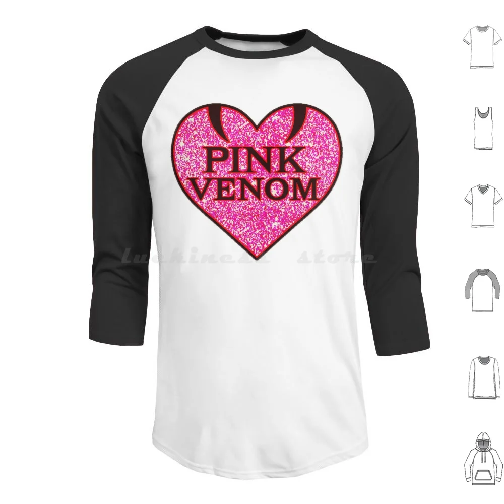 Sudadera con Capucha de Algodón de Manga Larga I Love Pink Venom, Pink Venom Jisoo Kpop Born Pink Bp Taste That Pink Venom Jennie Lisa Black