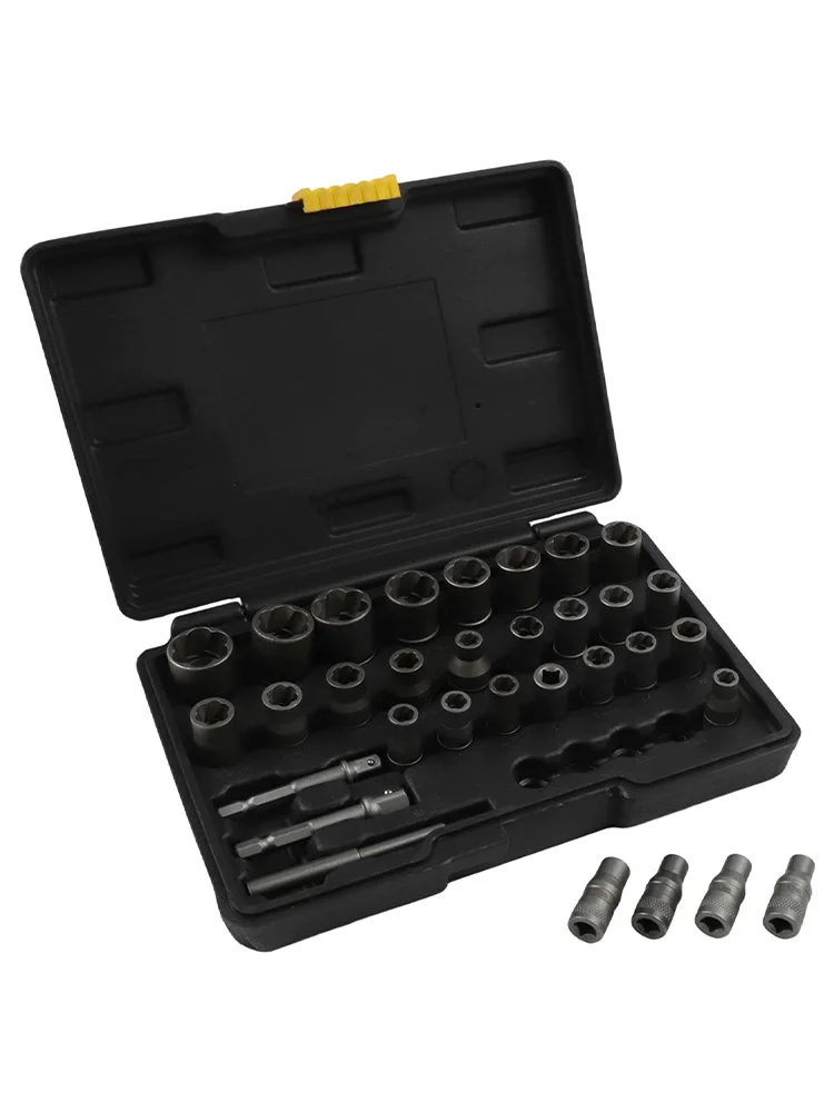 Extractor Kit 11 16 Damaged Bolt Remover Adapter Included Comprehensive Size Range 28 Pcs Set Rusty Bolt Remover