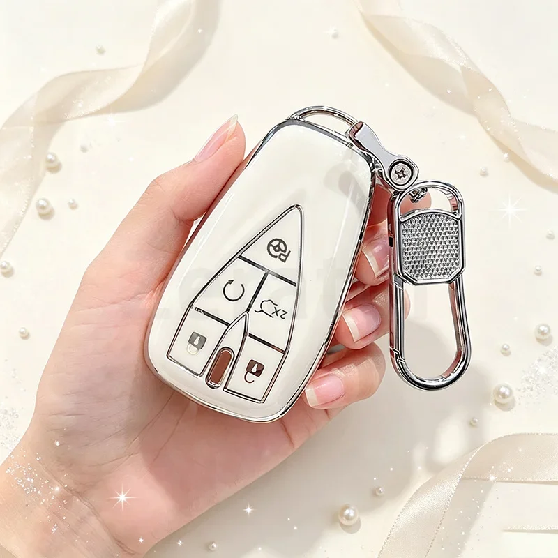 Car Remote Key Case Cover Shell Protector Bag Holder Keychain for Changan CS35 Plus CS55 Plus CS75 Plus 2019 2020 Accessories