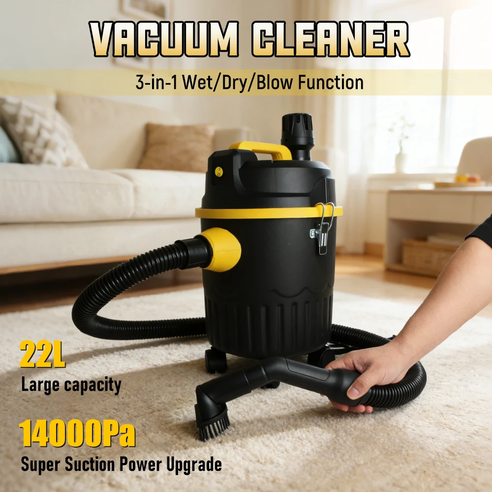 22L Wet And Dry Blowing 3 in 1 Vacuum Cleaner 220V High Power Car Wash Shop Hotel Household Commercial Industrial Vacuum Cleaner