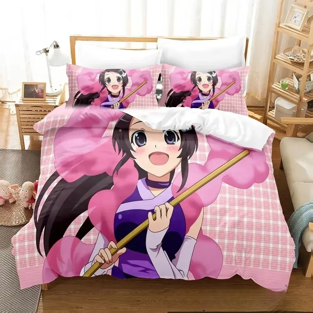 Anime The World God Only Knows Bed Linen Bedding Set with Duvet Cover Pillowcase Single Couple Bedsheet Queen Double Twin Size