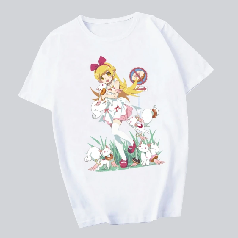 

Bakemonogatari Oshino Shinobu T Shirts print O-Neck Short Sleeve Regular Mens Heigh Quality Men Hip-Hop t Shirt