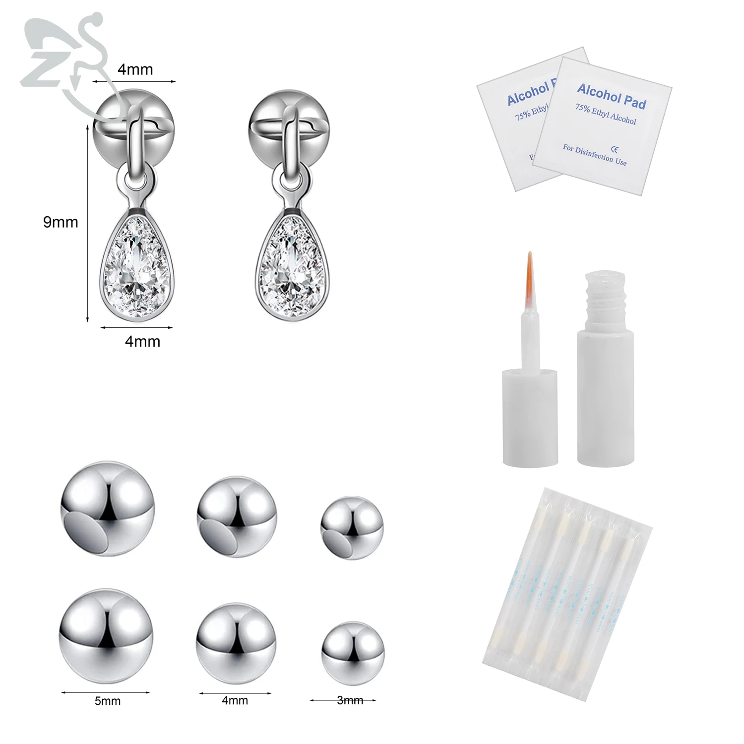 Fake Eyebrow Ring Set for Non-Piercing Body Jewelry