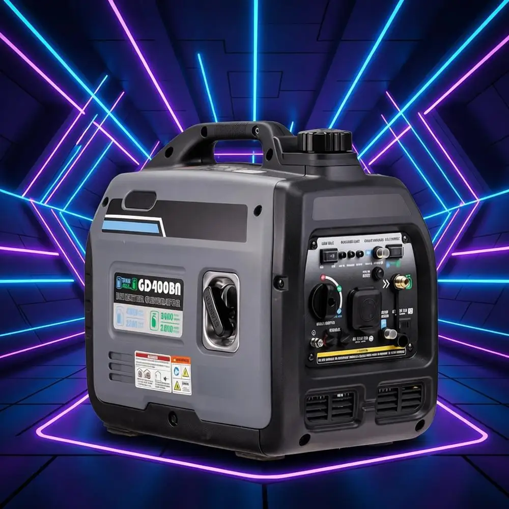

Products GD400BN, 4000W Portable super-quiet Dual uel & Parallel ability, RV-, CARB Compliant