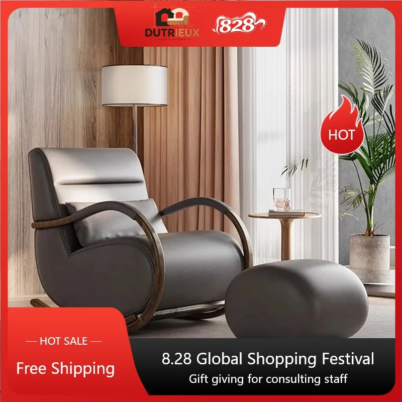 Faux Leather Living Room Chairs Modern Relax Gray Oversized Reading Recliner Chair Nordic Bauhaus Sedie Sala Da Pranzo Furniture