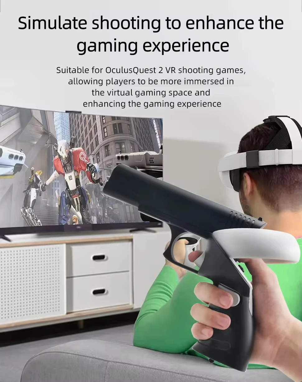 Gun Stock Controller Grips voor de Oculus Quest 2-VR-accessoires voor de Meta Quest 2