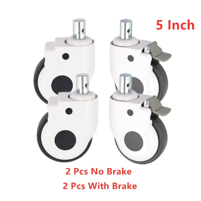 

4 Pcs/Set 5 Inch Medical Caster American Equipment Package Shell With Brake Silent Universal