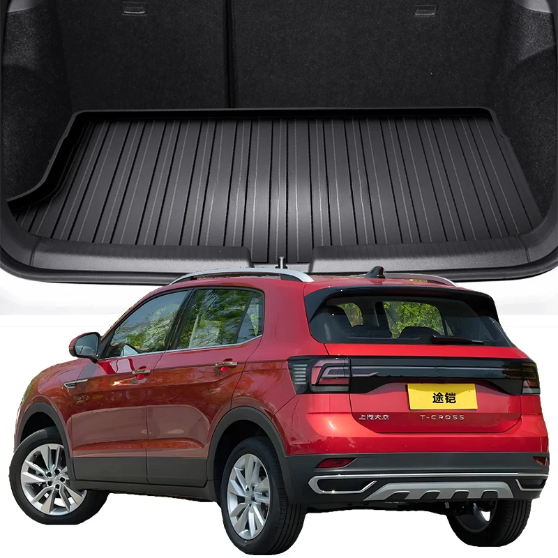 Upgrade TPE Car Rear Trunk Mats Storage Pads Cargo Tray Dustproof Waterproof Protecion Cushion For Volkswagen T-Cross 2019-2024