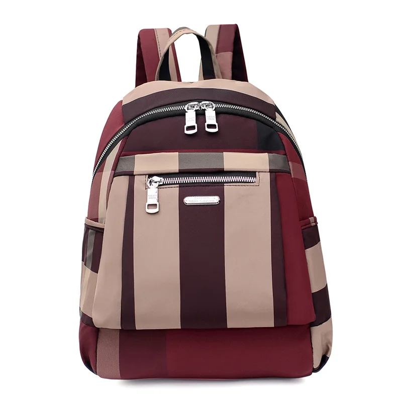 2023 New Casual Vintage Plaid Backpack Women Waterproof Nylon School Bags for Teenage Girls High Quality Fashion Travel Rucksack