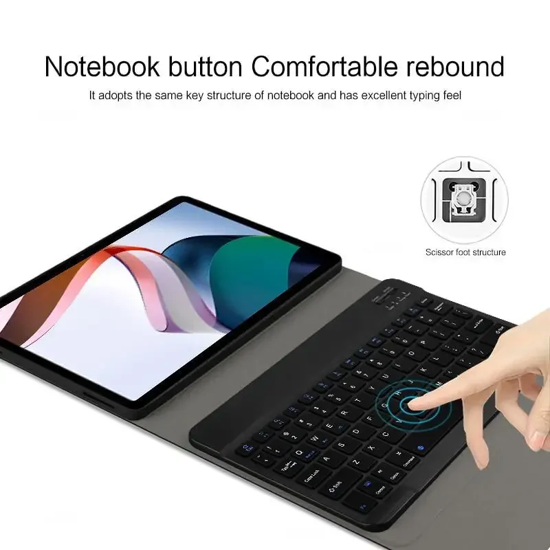 Funda magnética desmontable para teclado y ratón, inalámbrico, Bluetooth, para Xiaomi RedMi Pad 2022 10 6, con cubierta para teclado RGB de 7 colores