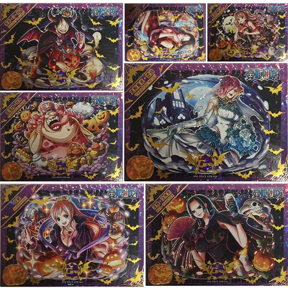 

Anime ONE PIECE GPR series Halloween theme collection card Charlotte Pudding Jewelry Bonney Children's toys Board game card