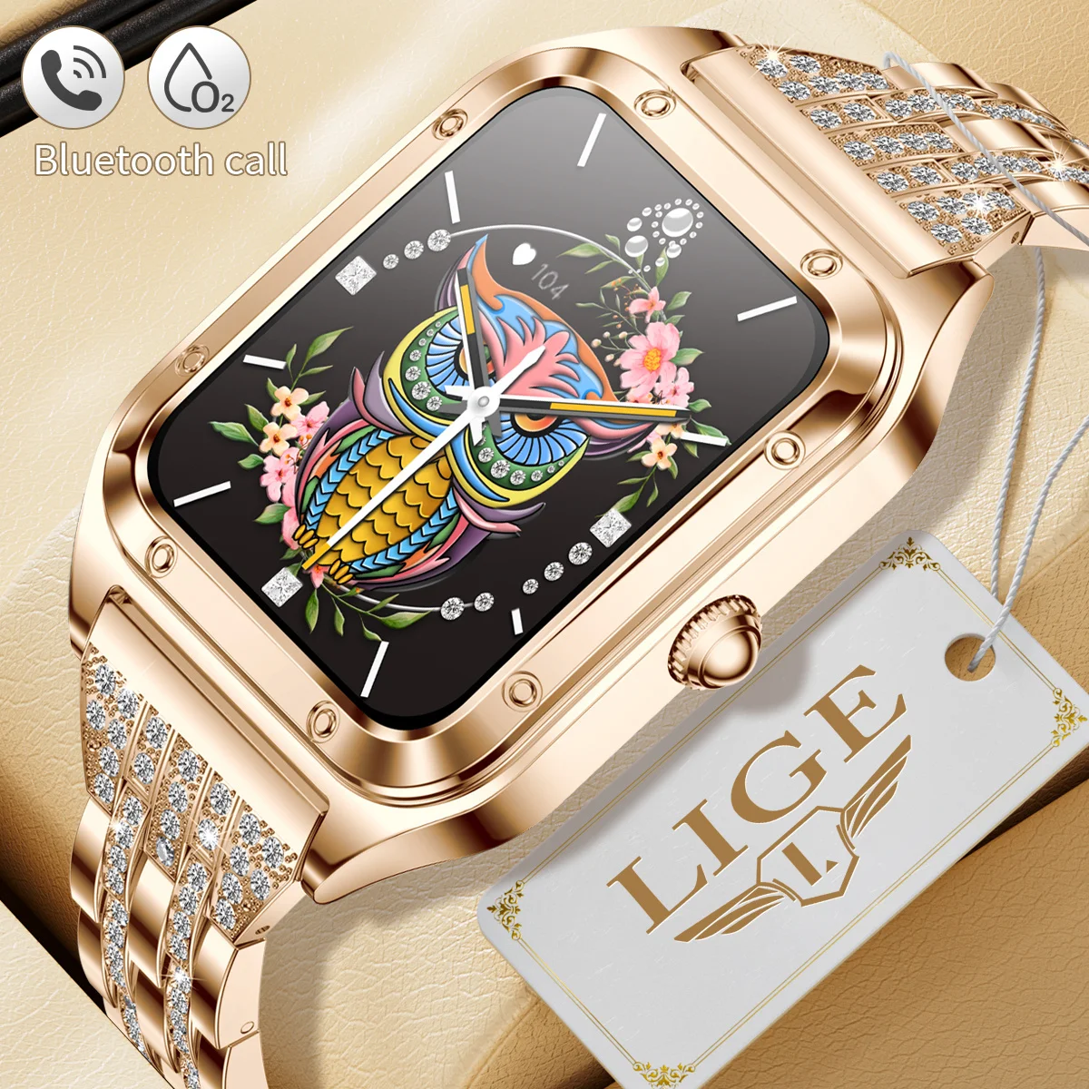 Image of 2026 Luxus Smartwatch für Damen IP67 Wasserdicht Bluetooth-Anruf Smartwatch als Geschenk für Frauen 1,57" HD-Display Herzfrequenz Sport Fitness