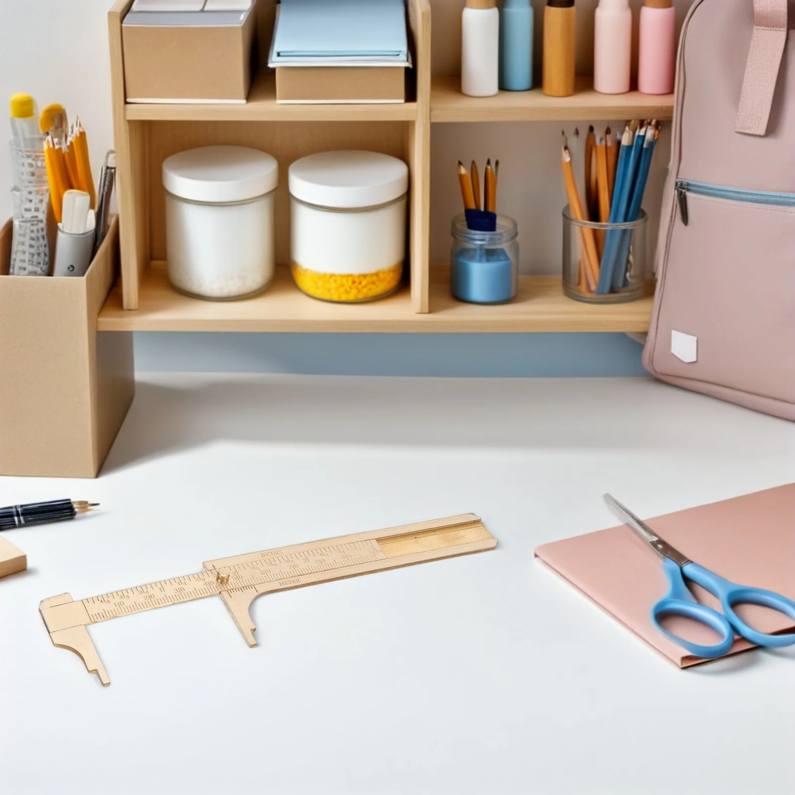 النحاس الفرجار المزدوج مقياس متري بوصة انزلاق مقياس حاكم جيب أداة قياس للمجوهرات الحرفية أداة الأشياء الصغيرة #1