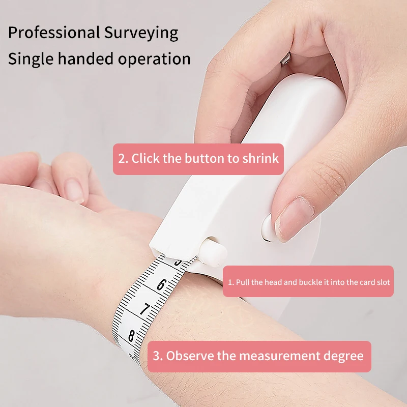 Automatic Telescopic Body Three Circumference Measuring Ruler Fitness Tool Soft Tape Measure Mini 1.5m Gadget Ruler Band