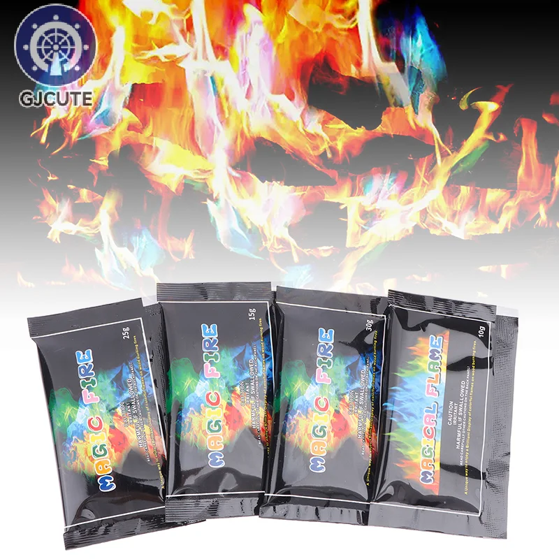 

10g/15g/25g/30g Colorful Flame Powder Flame Color Changing Powders Atmosphere Glowing Prop Toy For Fire Pit Bonfire Halloween