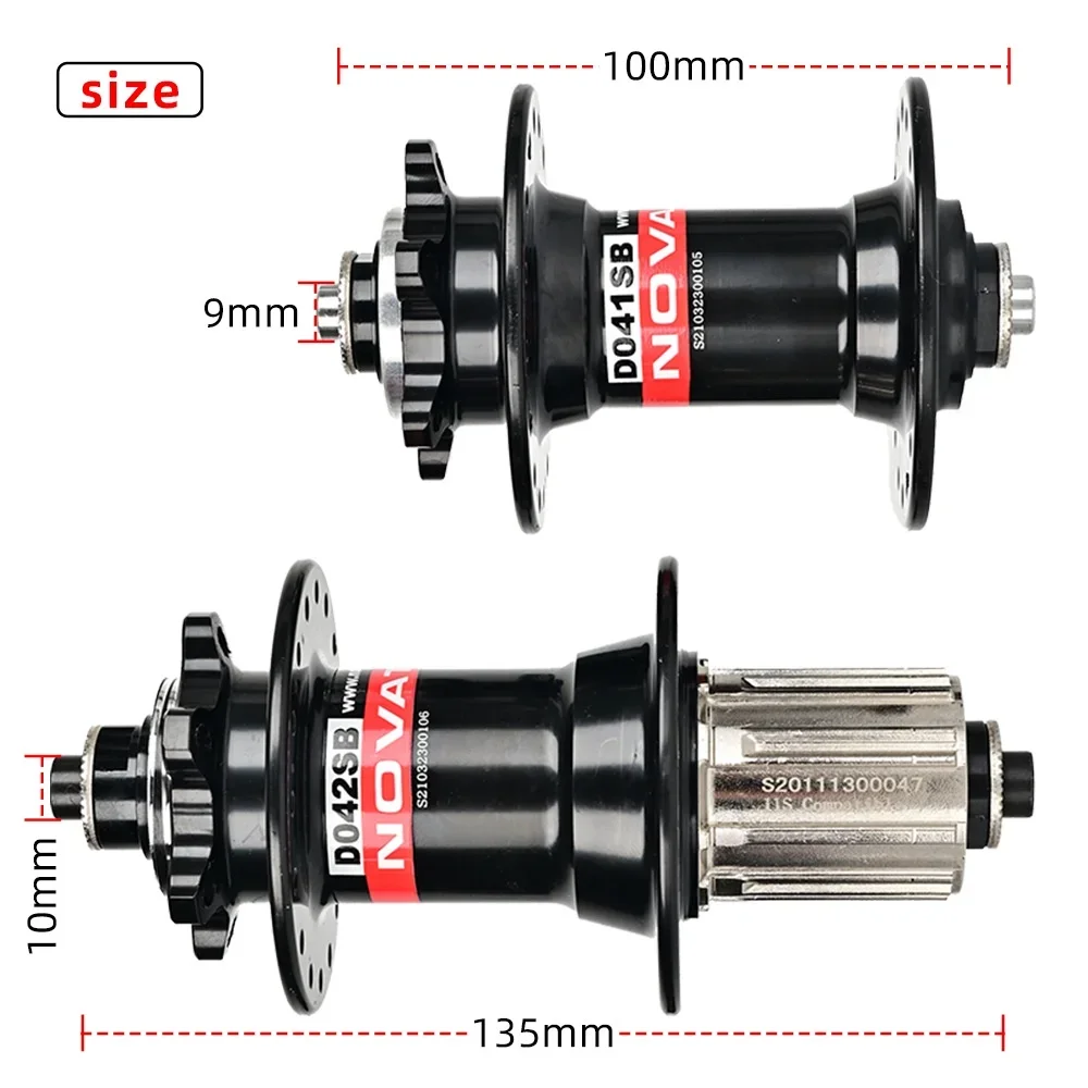 Novatec Hub D041SB D042SB 28/32/36 Holes Mtb Cube 1 Pair/Front/Rear Disc Brake Bearing Hubs for 8/9/10/11 Speed Mountain Bike