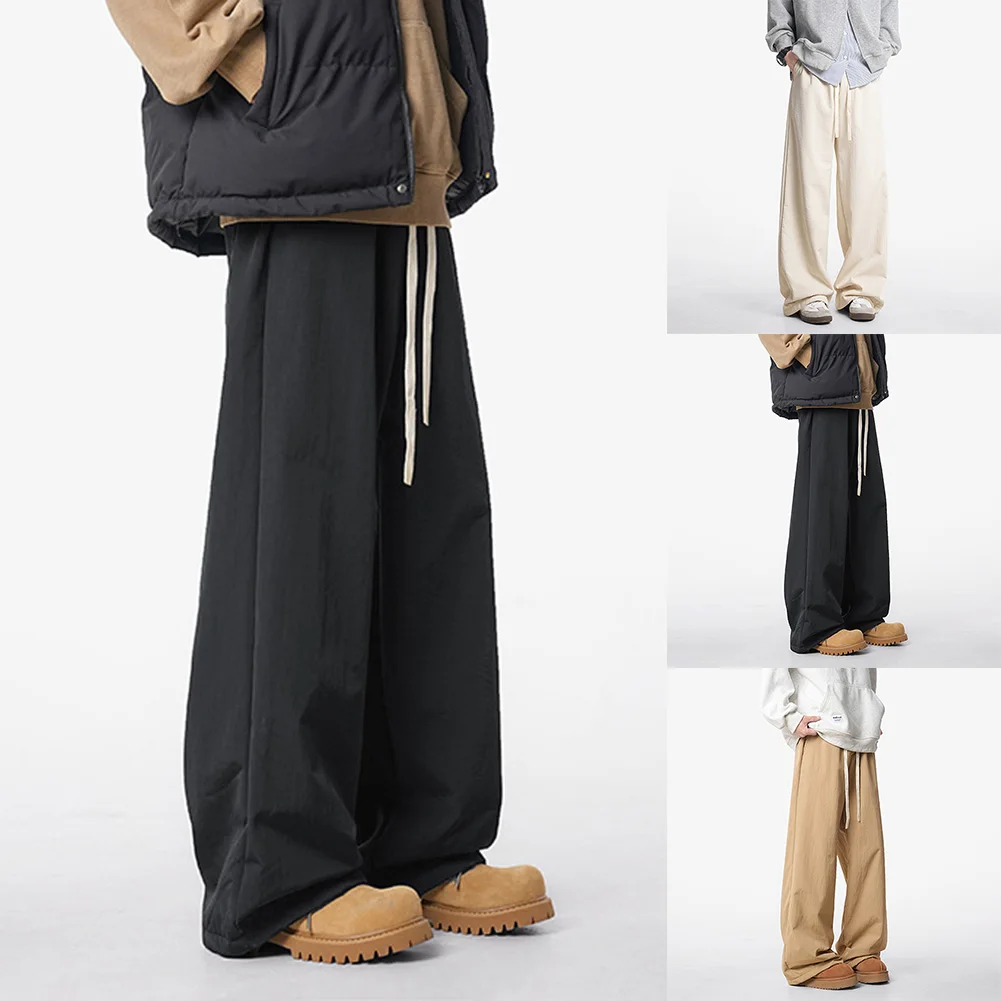 

Men Winter Fleece-lined Warm Casual Pant Loose Straight All-match Street Trouser