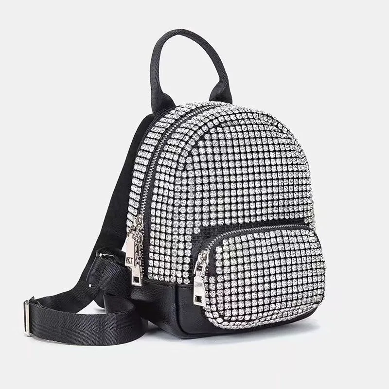 Faionable Grote Capaci Diamond Embedded Handtas Sli oulder Bag voor Jeugd Waterdichte Ritssluiting Briti Sle