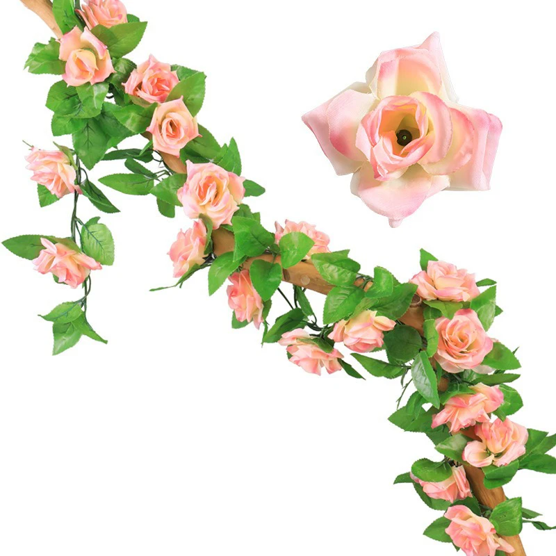1/2 Stück Künstliche Rosenblumen-Girlande 2,3M Kunstblumen für Heim-Dekoration Garten Wand Hochzeitsdekoration Außenbereich Bogen-Ornament – Detail 9