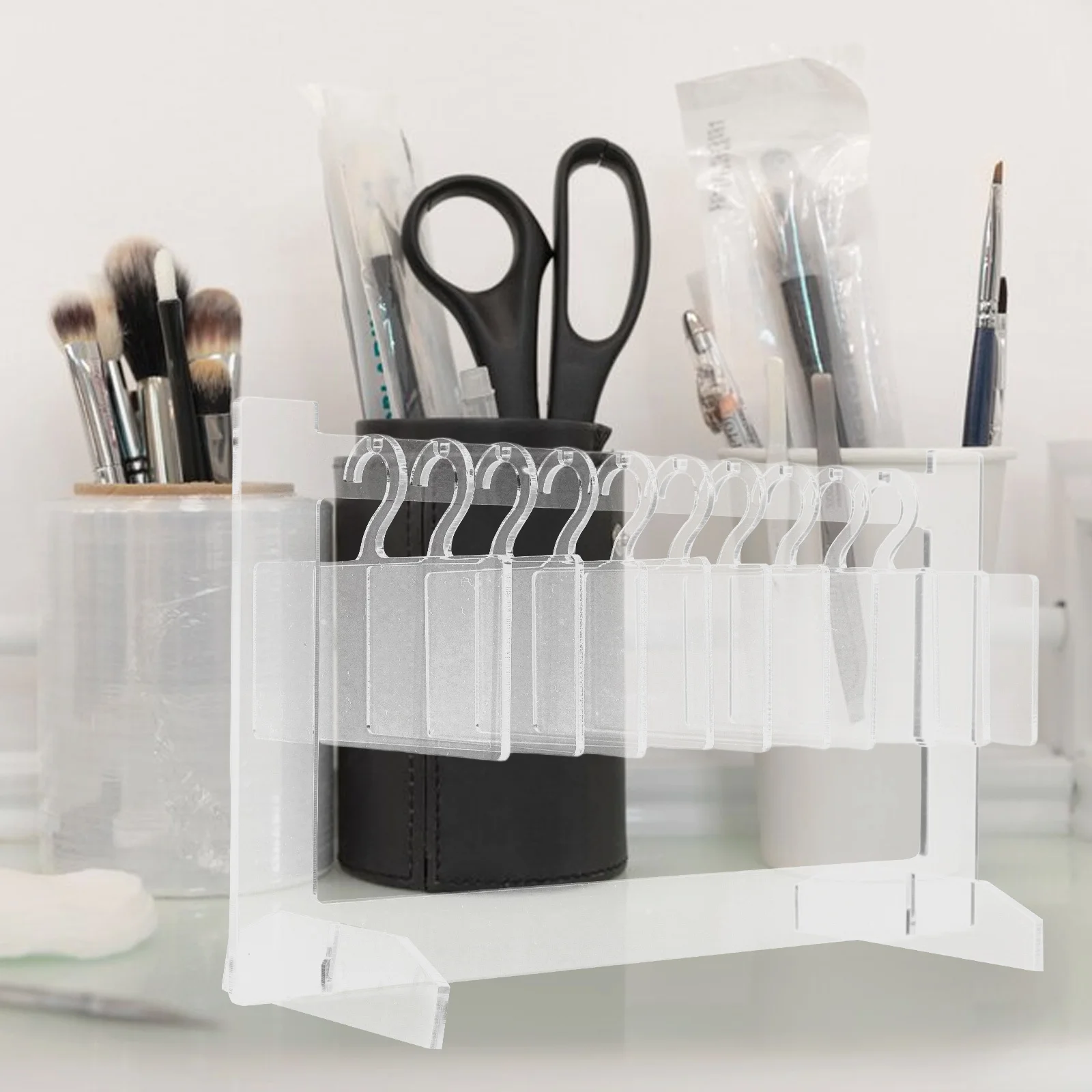 

1Set Small Acrylic Nail Display Board Clear Hanger Shaped False Nails Organizer Nail Art Display Rack for Salon