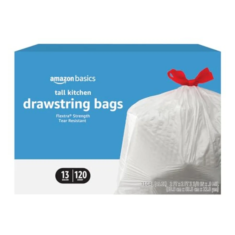 

Flextra Tall Kitchen Drawstring Trash Bags 13 Gallon 120 Count