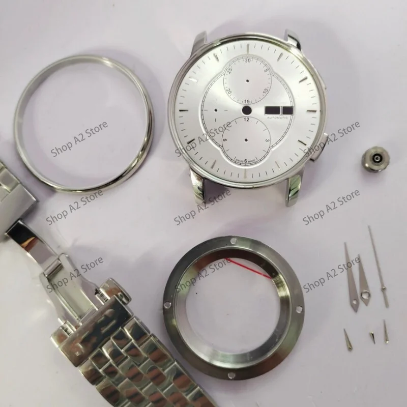 Stainless Steel Sapphire Crystal Mirror Watch Case Accessory for 7750 M8607 Mirror Finish Watch Modification Part