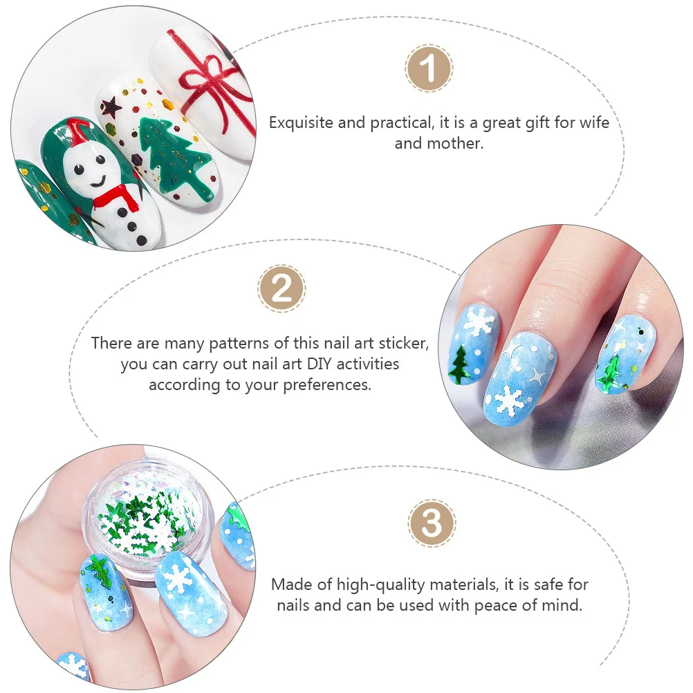 

12 Boxes Christmas Nail Art Glitter Sequins Five-Pointed Star Manicure Supplies Gold Flakes for Nails DIY Nails