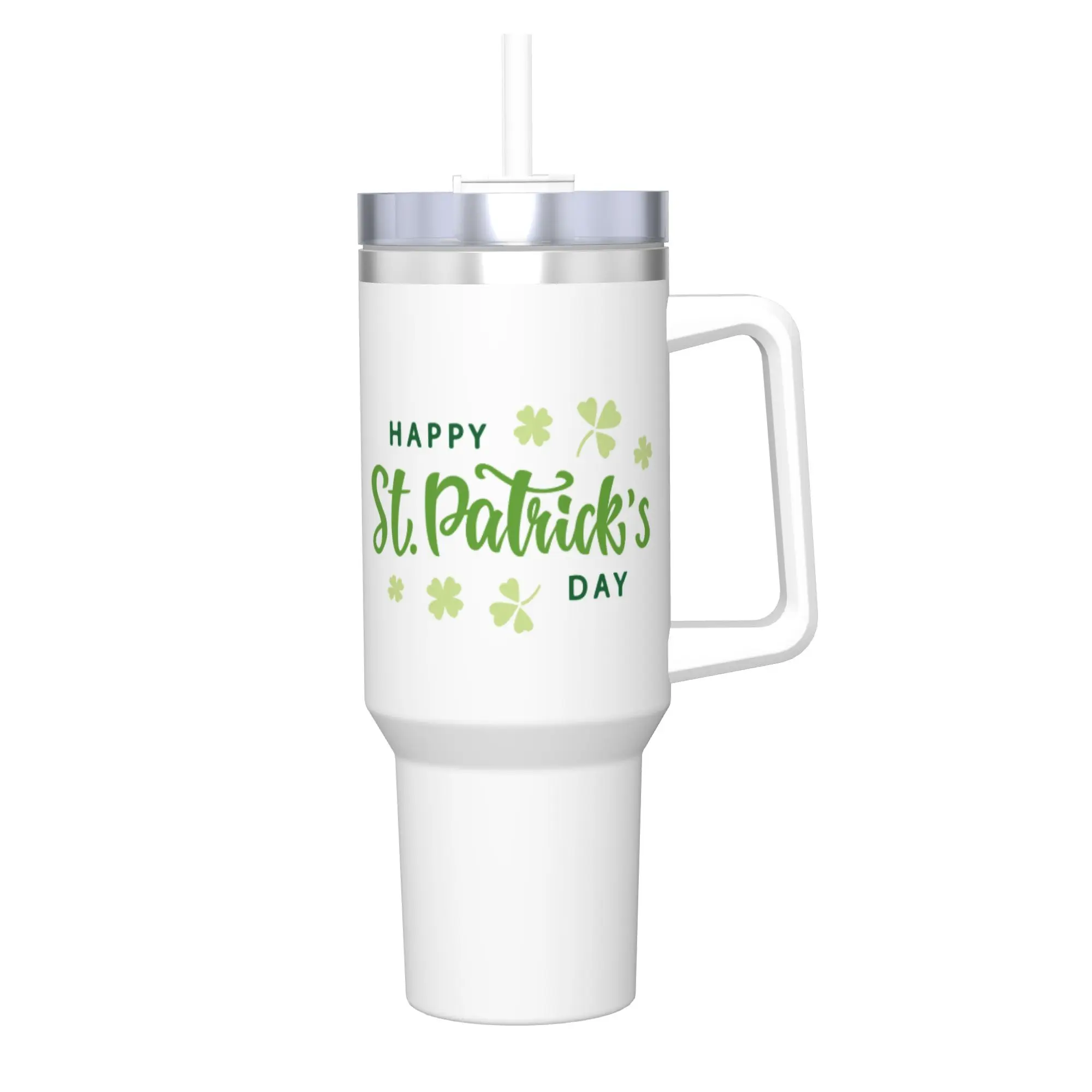

Термокружка Lucky Green Shamrock с крышкой и трубочкой, вакуумная термобутылка ко Дню Святого Патрика, 40 унций
