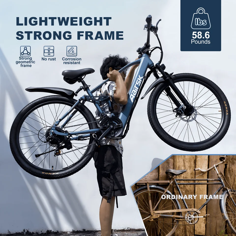 Electric Bike for Adults, 750W Peak Ebike, 40Miles 25MPH Electric Mountain Bike, 24''/26" Adult Electric Bicycle with 36V Battery, 21 Speed, Full Suspension, UL 2849 Certified image 11