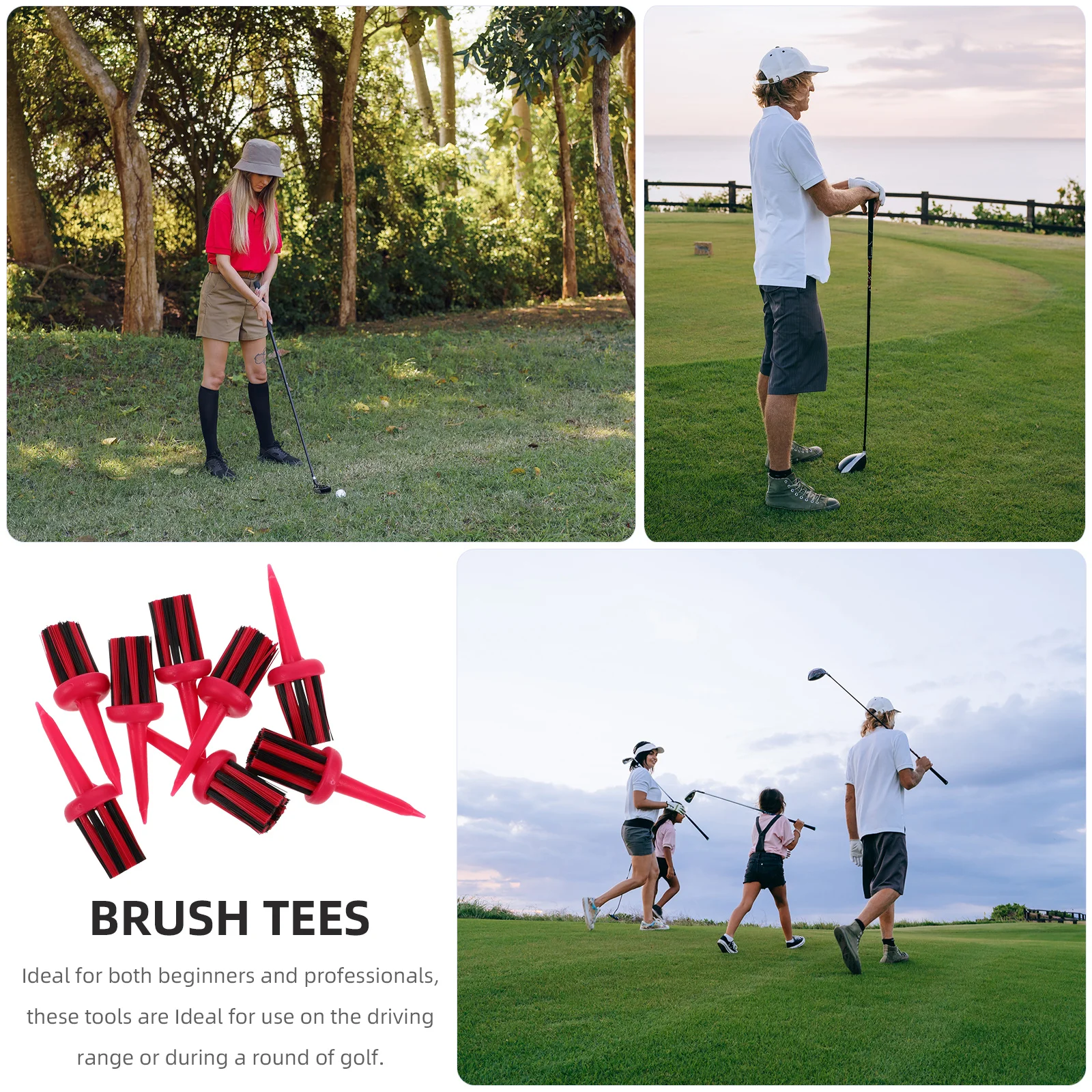 8 шт., футболки для гольфа в западном стиле, маленькие футболки для тренировок, дизайн с кистью, уменьшает повреждение газона, набор аксессуаров для тренировок по гольфу