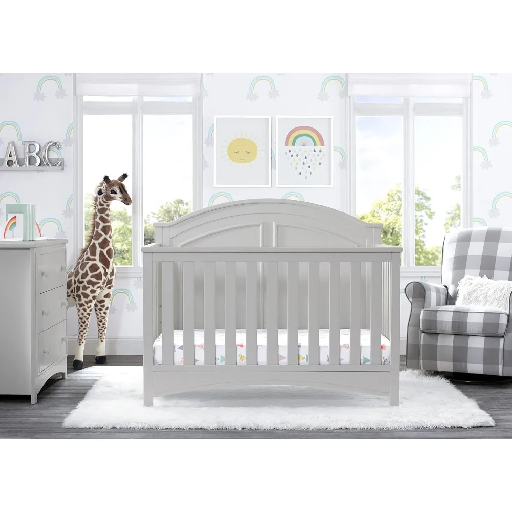 Delta Children Perry 6-in-1 Convertible Crib - Greenguard Gold Certified, Moonstruck Grey