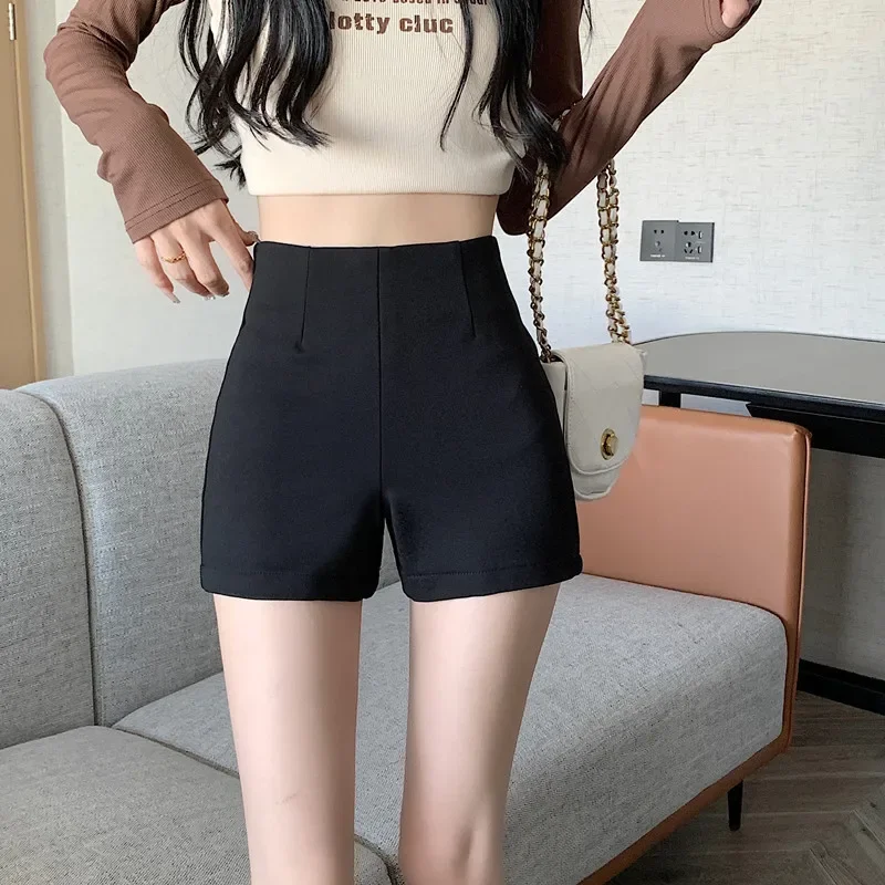 2023 New Sexy High-waisted Slimming Shorts Steel Tube Women's Summer Heat Pants Elastic Waist Ankle-length Dance Shorts