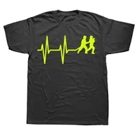 Casual Fireman Heartbeat Firefighter T-Shirt Men Cotton T Shirt Fire Worker Rescue Short Sleeve Tees Gift Top Short Sleeve