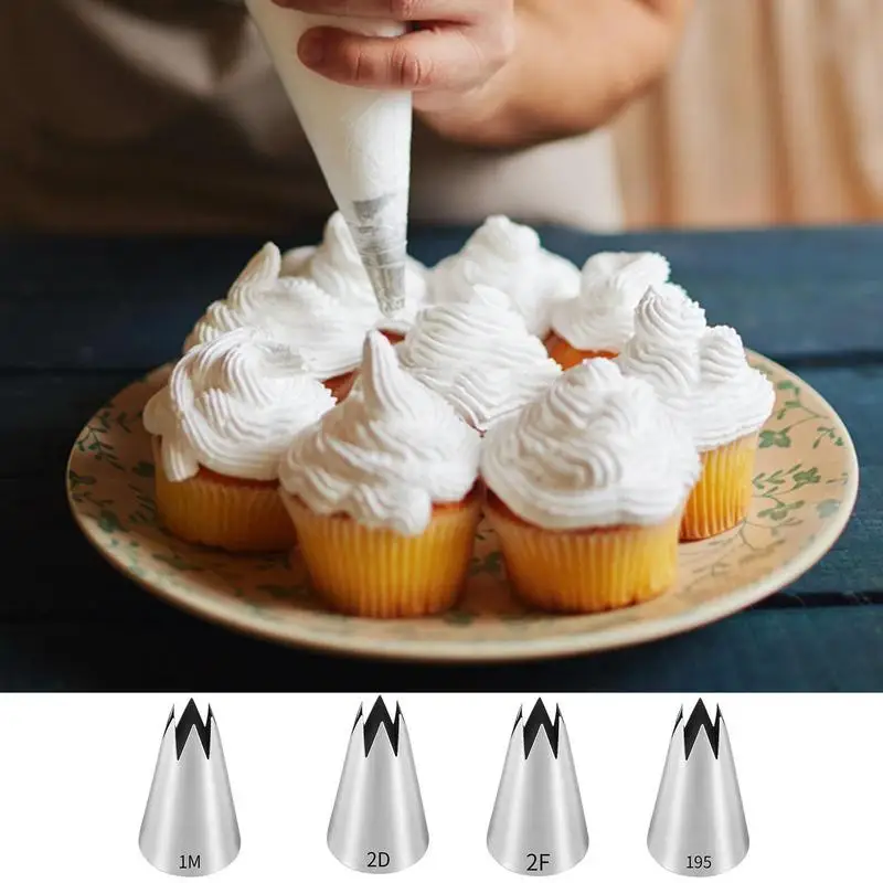 Icing Tips Stainless Steel Nozzle Icing Tips DIY Icing Nozzle Tool For Cupcakes Reusable Russian Piping Tips Cake Decorating
