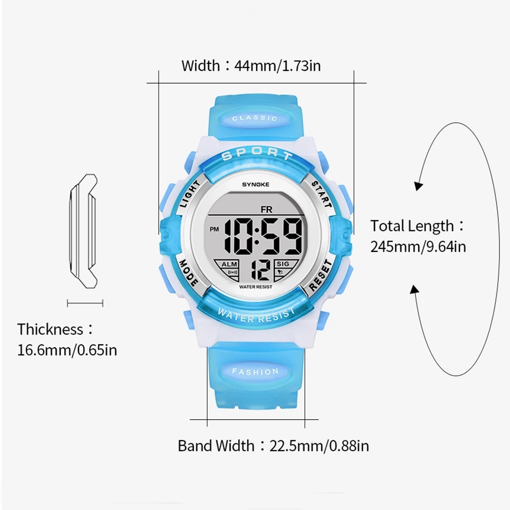 Crianças Watch Sport Kids Rubber Strap Waterproof LED Digital Watch para Kid Estudante Menina Menino Relógio De Pulso