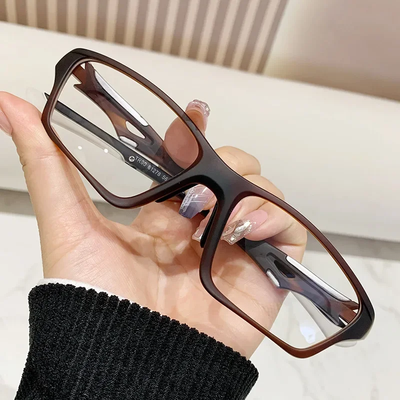 Gran oferta de la temporada, nuevas gafas TR90 antiluz azul con montura cuadrada, lentes planas para deportes al aire libre, gafas de ciclismo graduadas personalizables