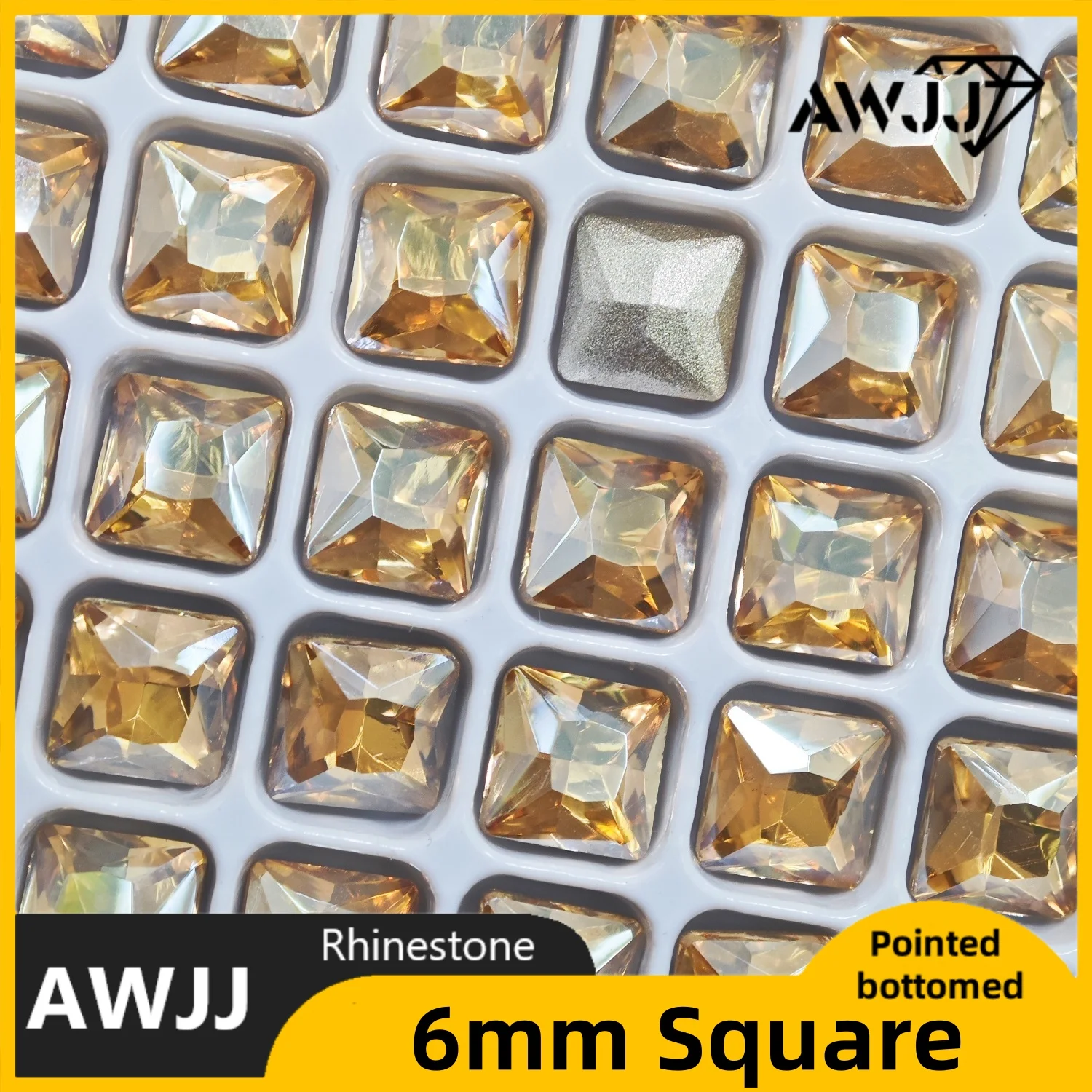 슈퍼 플래시 골든 팬텀 샴페인 모든 모양의 뾰족한 바닥 장식 보석 최고 품질의 네일 쥬얼리 액세서리