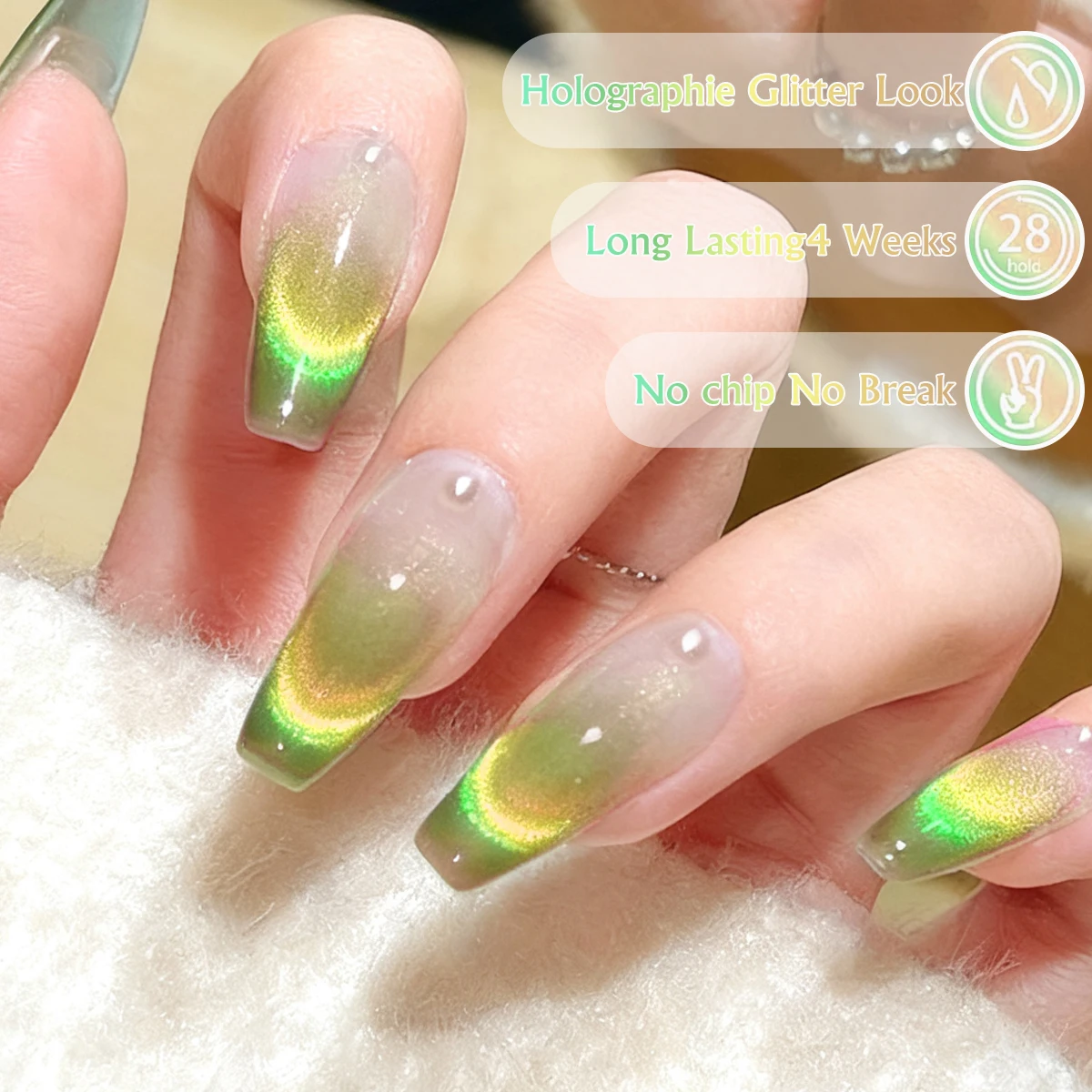2025 New Single Double-Layer Cat Eye Nail Polish - Alcohol-Free Formula, Long-Lasting Glitter Gel Nail Polish, Suitable for Nail