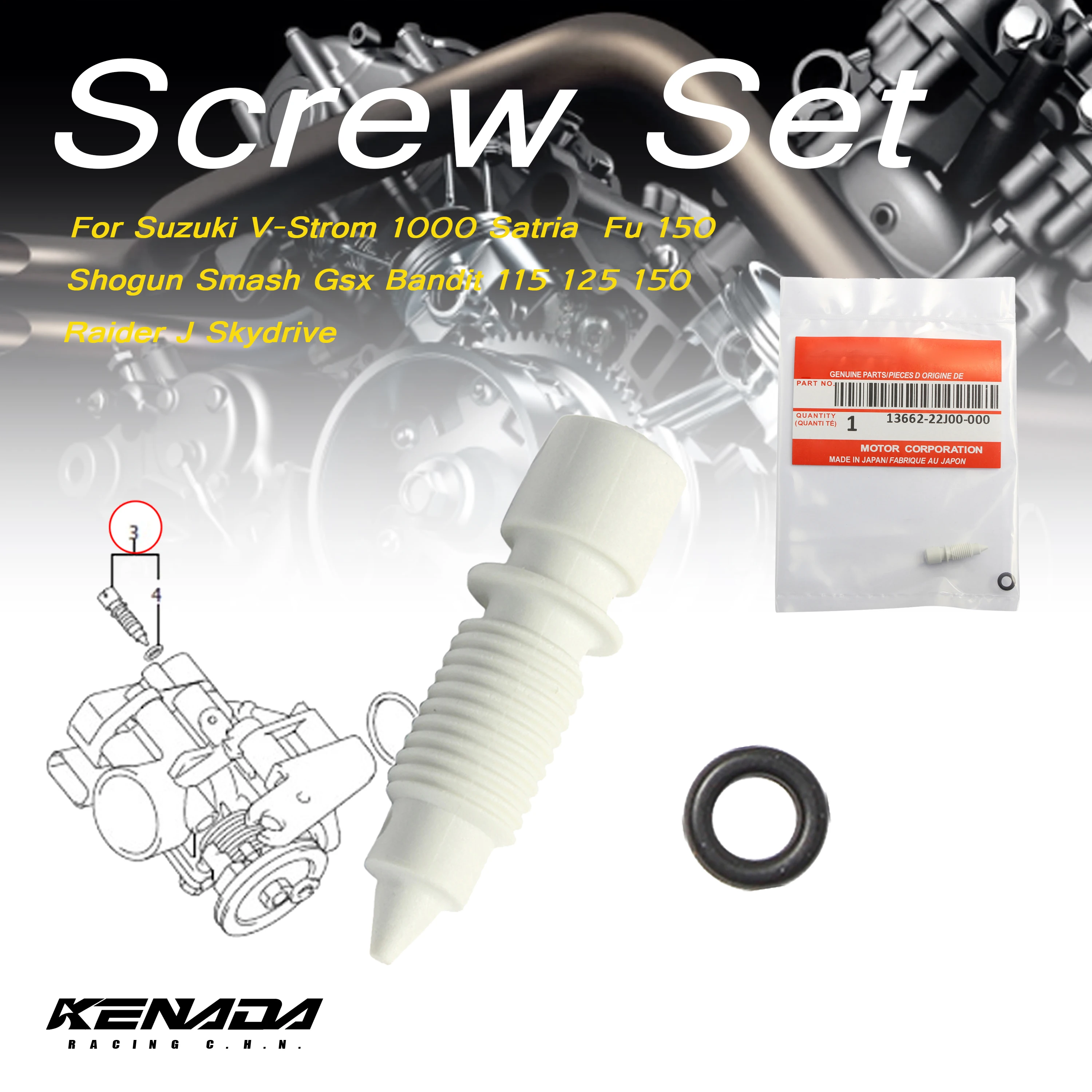 Throttle Body Idle Adjustment Screw Set For Suzuki V-Strom  1000 Satria Fu150 Shogun Smash Gsx Bandit 115 125 Raider J Skydrive