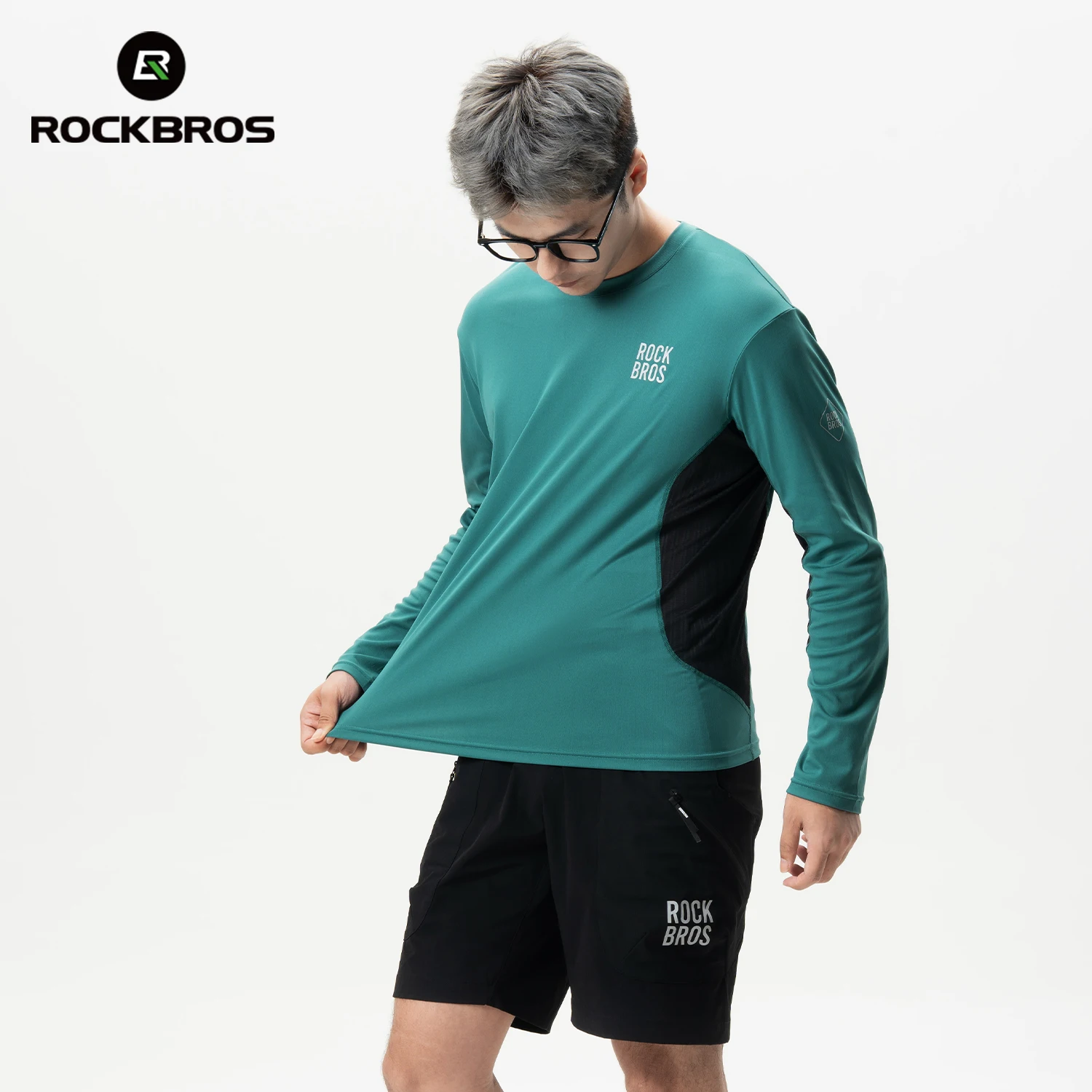 ROCKBROS Bicycle Shirts Long Sleeves Lightweight Breathable Quick-drying Cycling Clothes casual Loose Comfortable Men's Jersey