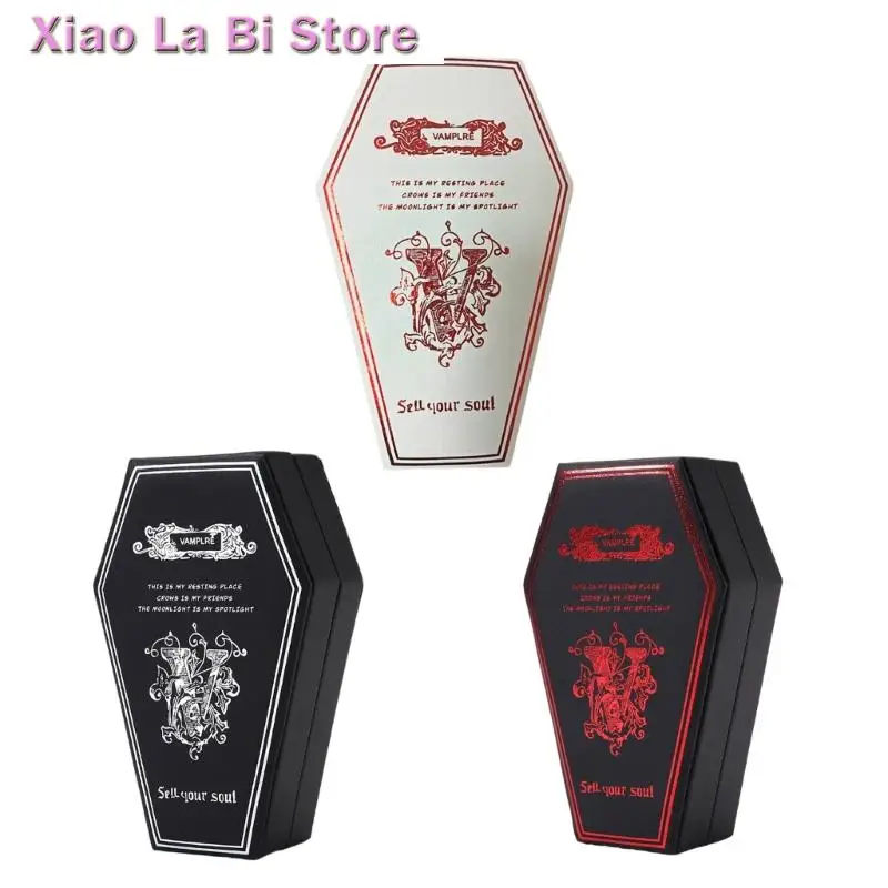 

XXFD Compact Terrifying PU Coffin Jewelry Organizers For Wedding Halloween Gift Decors