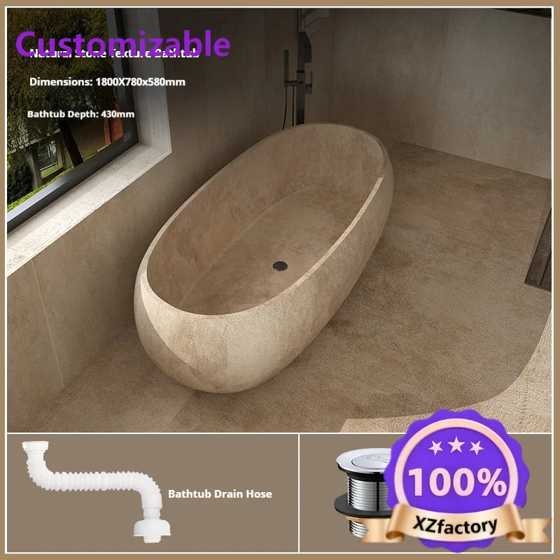 Factory Direct 2026 Top RatedAny Size Custom Retro Oval Freestanding Soaking Bathtub Multi Space Easy Clean Ergonomic Waterproof