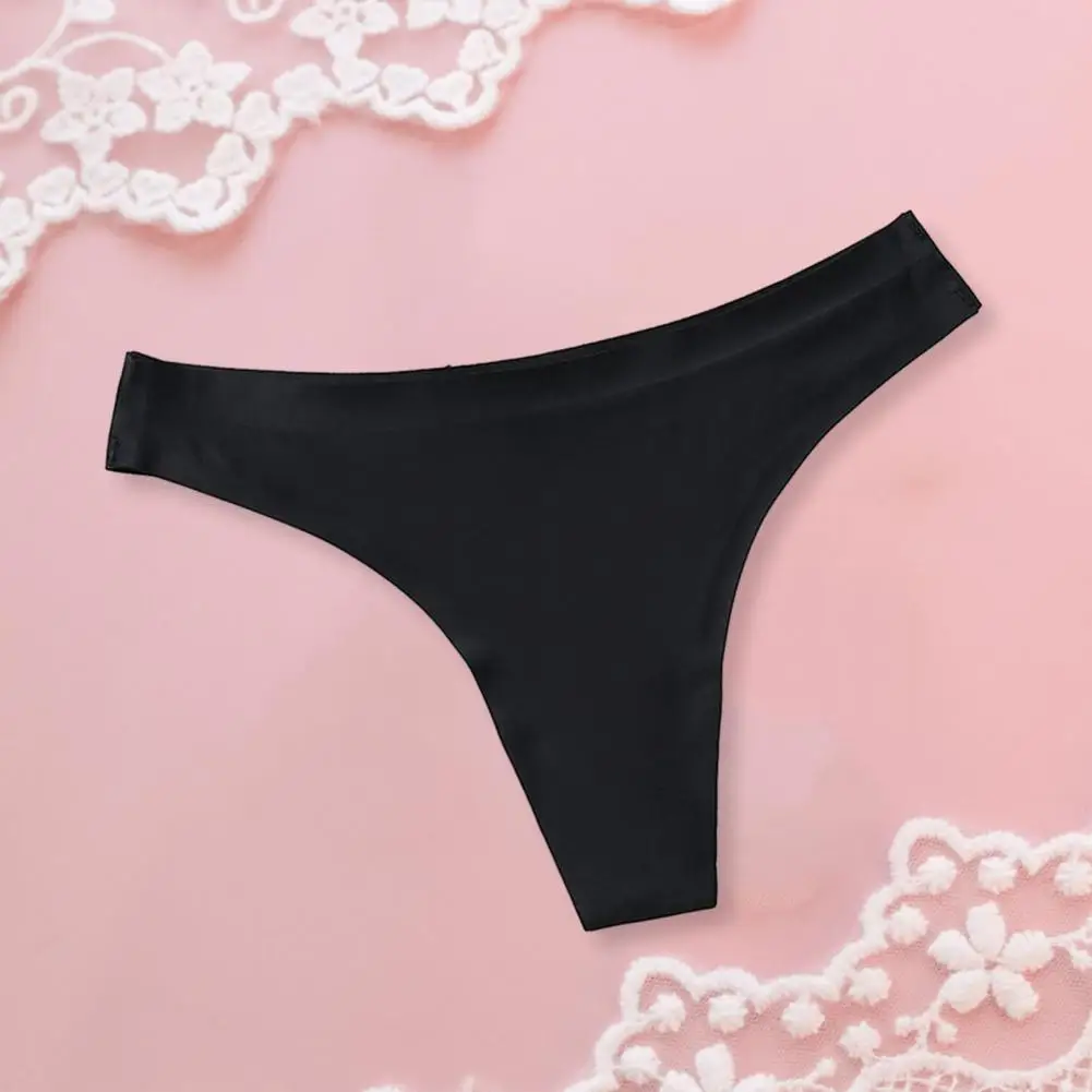 

Women Thong Underwear Comfortable Thong Panties for Women Ice Silk Low-rise with Breathable Cotton Crotch Sexy Sporty Styles