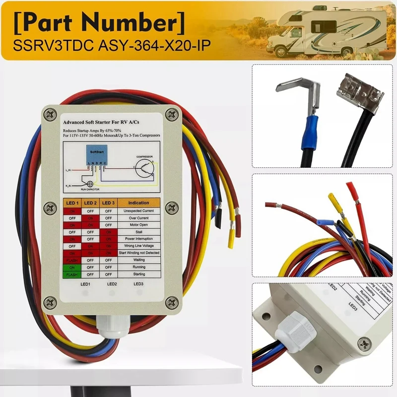 Soft Starter Kit,ASY-364-X20-IP 364 High Performance Fit For All RV A/C Applications