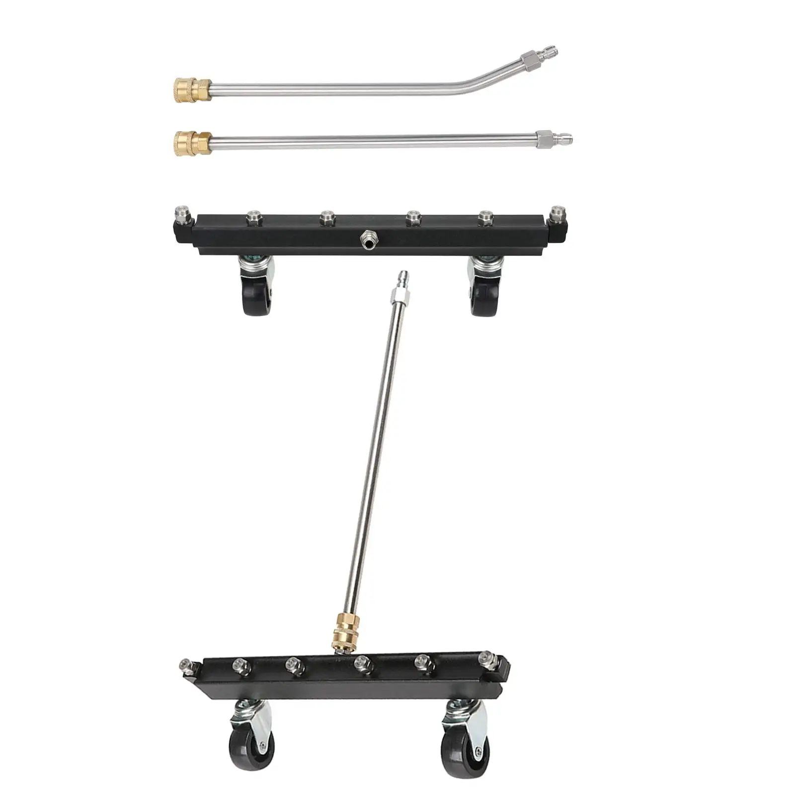 

15inch Pressure Washer Attchment Undercarriage Cleaner with 6 Nozzles and 2 Extension Wands for Car Underbody Washing