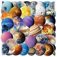 50Pcs Planet Space Station Dream Transparent Stickers Planet Star DIY Luggage Stickers Creative Cartoon Graffiti Stickers