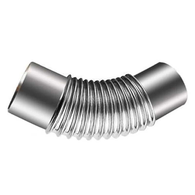 Tubo de chimenea de estufa, acero inoxidable, 45 °, codo, revestimiento de chimenea, curva, múltiple, tubo de estufa, tubo de escape de humo de Gas, fácil de instalar